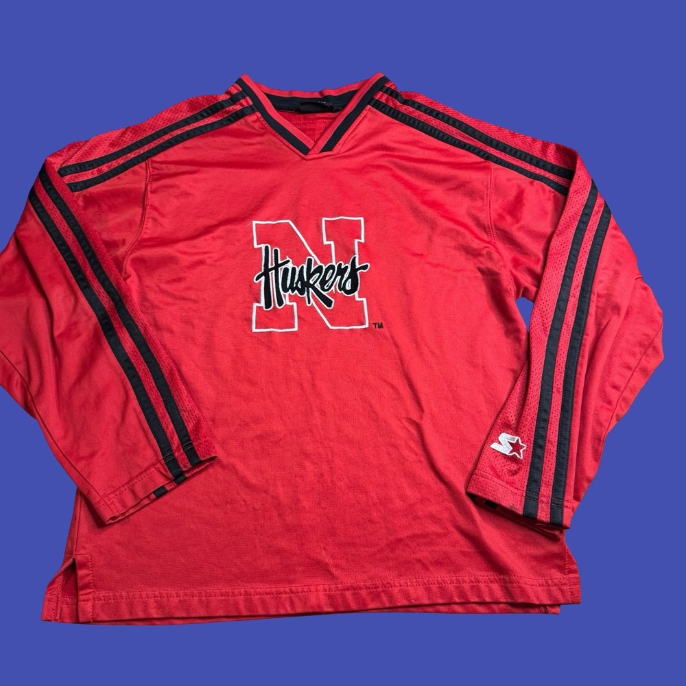 Starter Huskers Youth XL Long Sleeve Warmup Jersey Red NCAA College Football